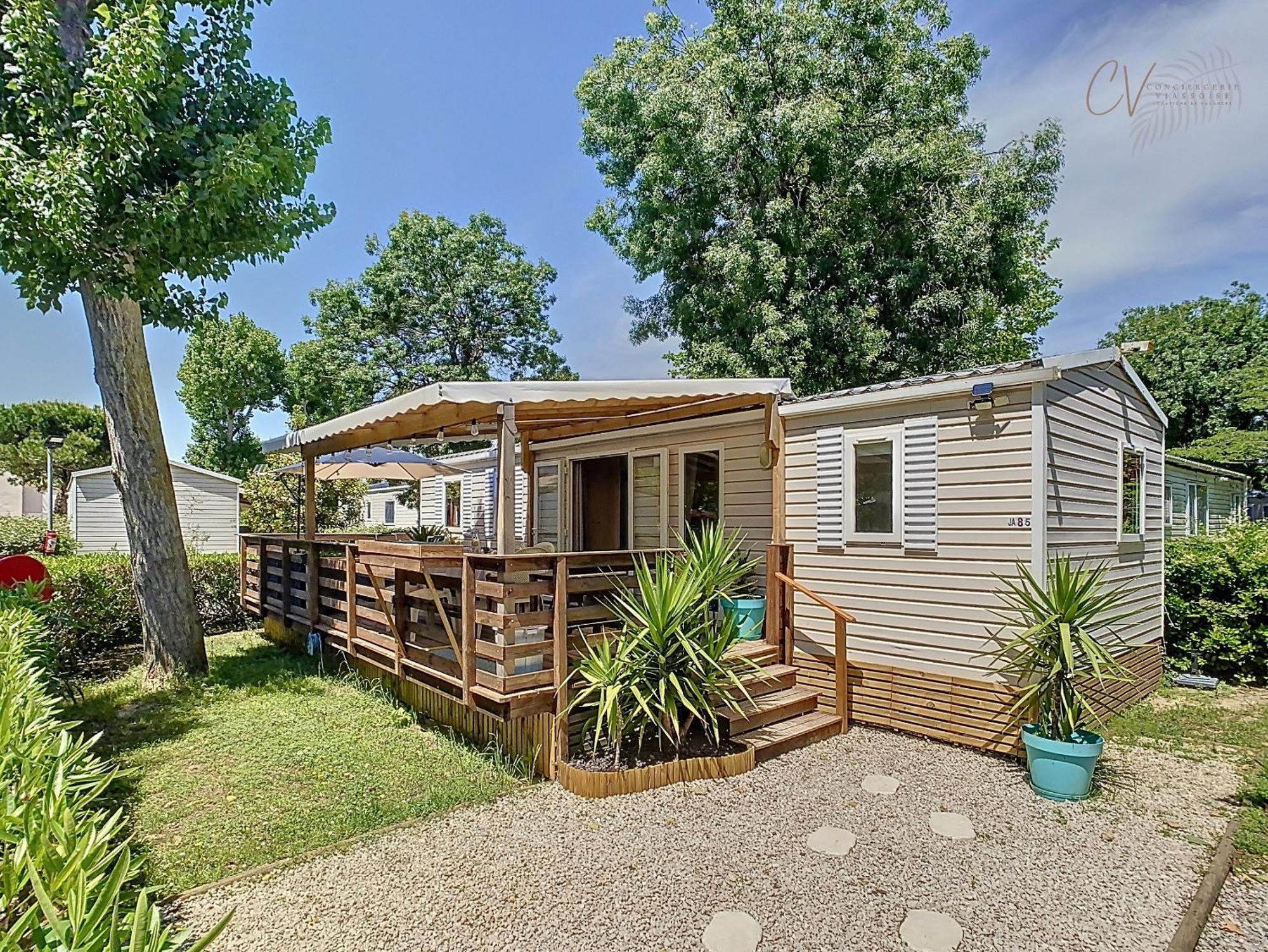 Grand Mobil Home 3Chbr 2Sdb Camping La Carabasse Vias Buitenkant foto