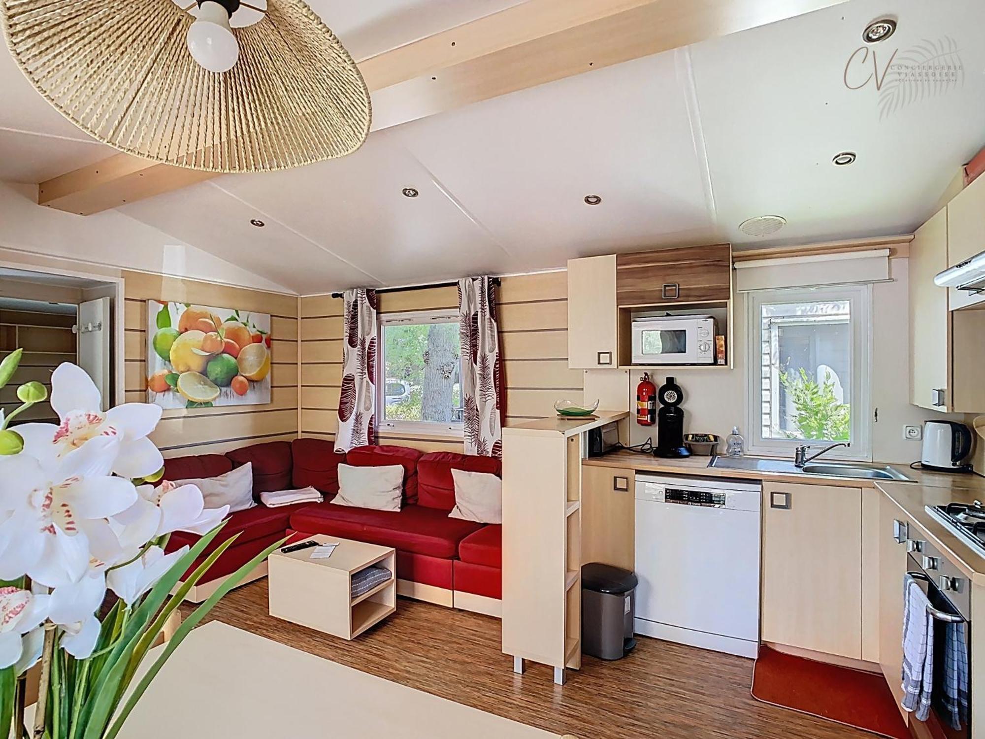 Grand Mobil Home 3Chbr 2Sdb Camping La Carabasse Vias Buitenkant foto